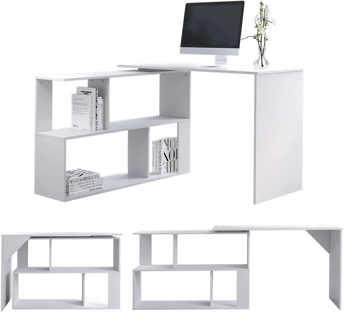 White L shaped Desk